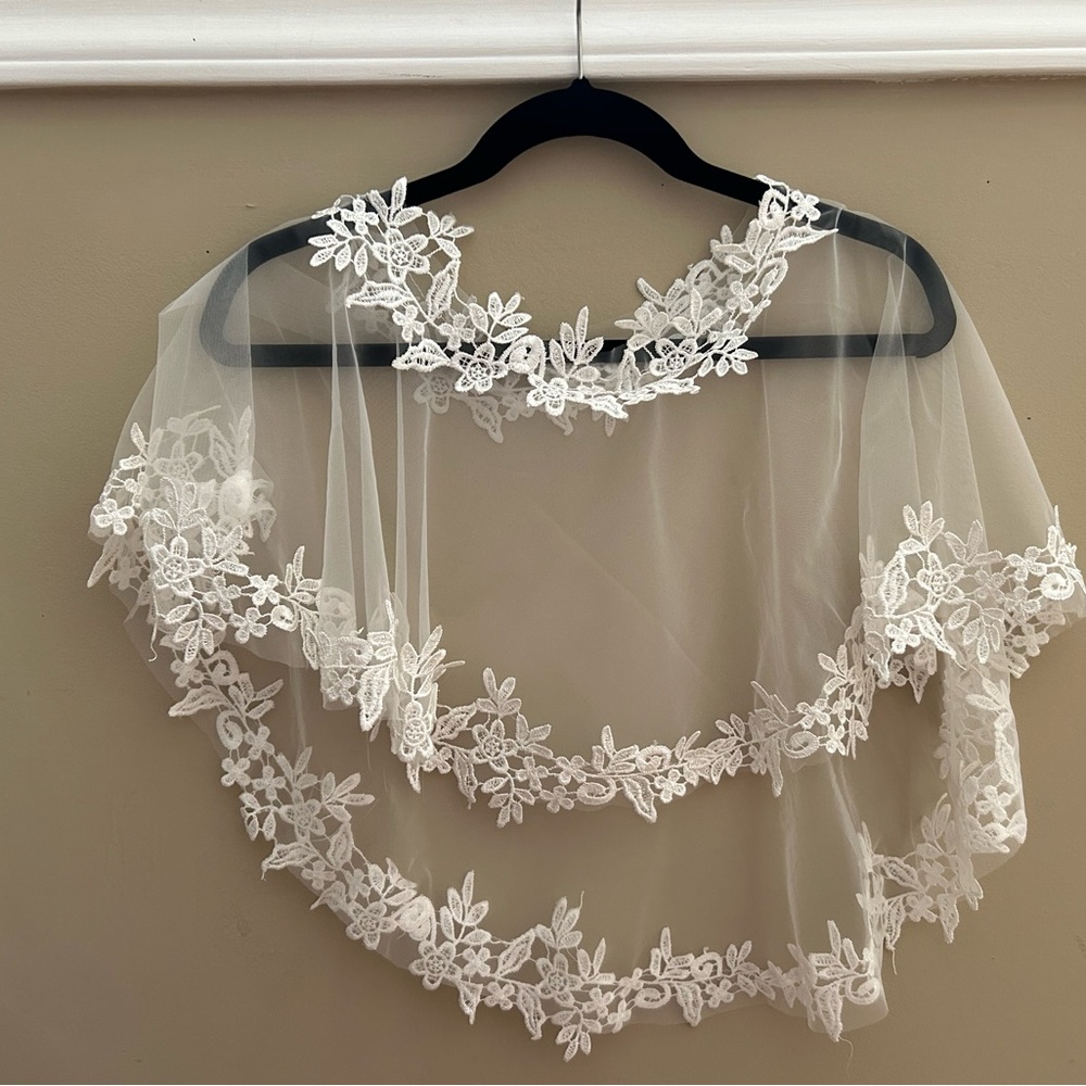 Bridal lace shawl